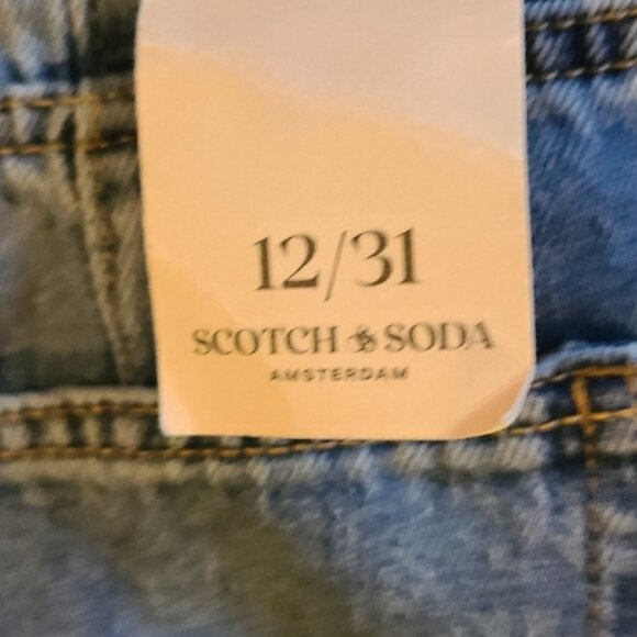 NEW NWT! SCOTCH & SODA THE SHORE PLEATED DENIM CHINO JEANS WIDE LEG HIGH RISE 12 - Picture 6 of 7